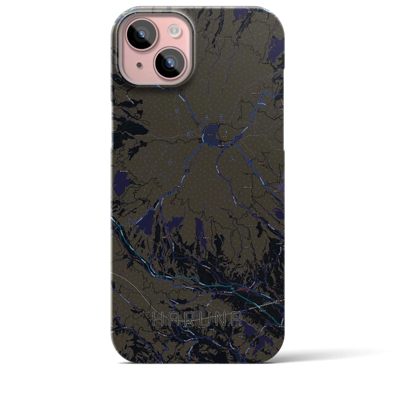 【榛名(群馬県)】地図柄iPhoneケース(バックカバータイプ)