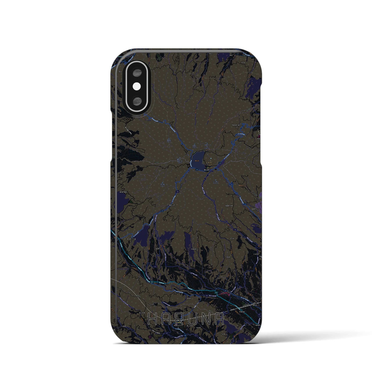 【榛名(群馬県)】地図柄iPhoneケース(バックカバータイプ)