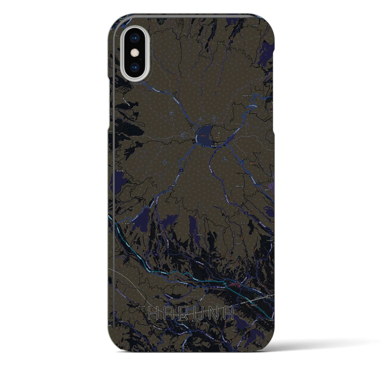 【榛名(群馬県)】地図柄iPhoneケース(バックカバータイプ)