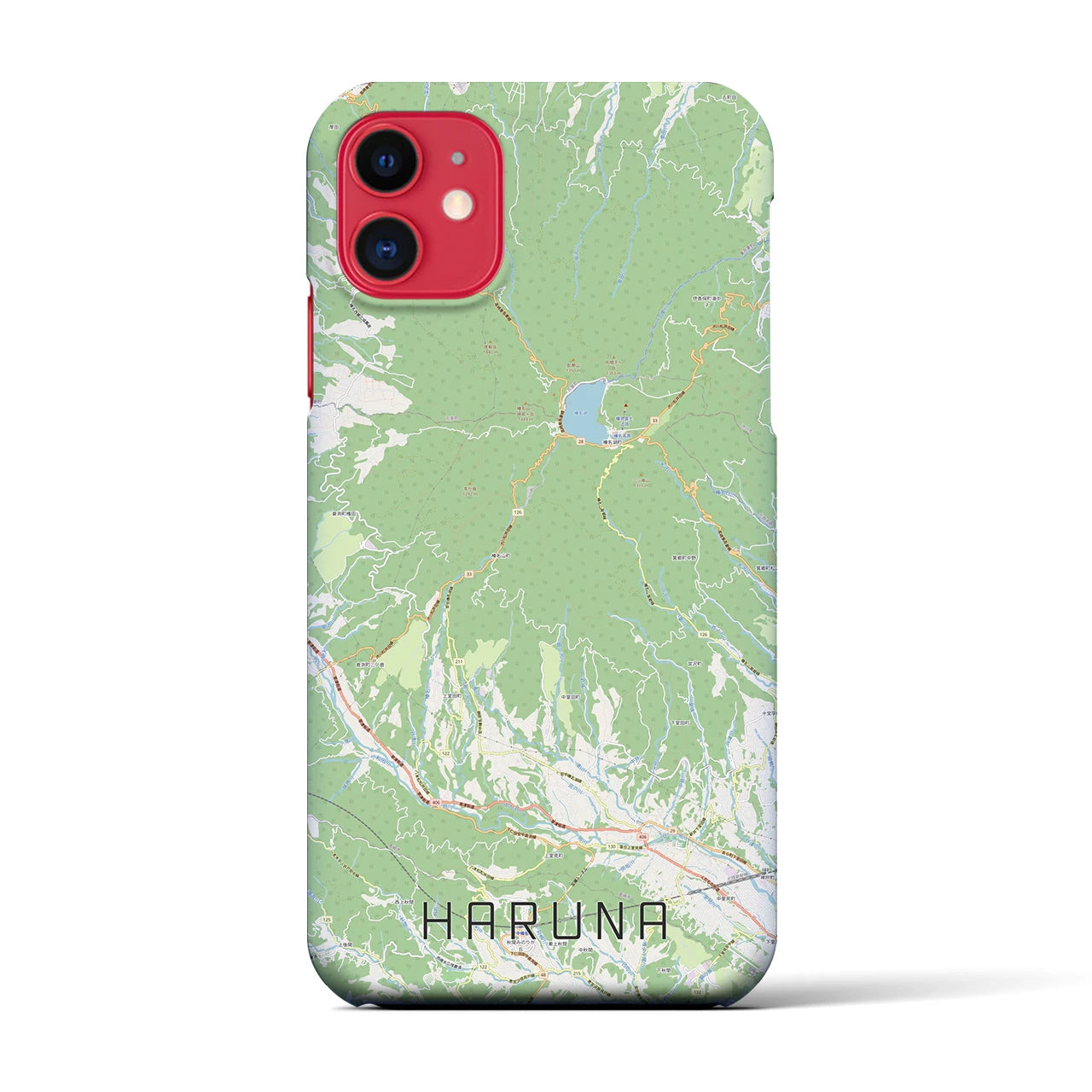 【榛名(群馬県)】地図柄iPhoneケース(バックカバータイプ)