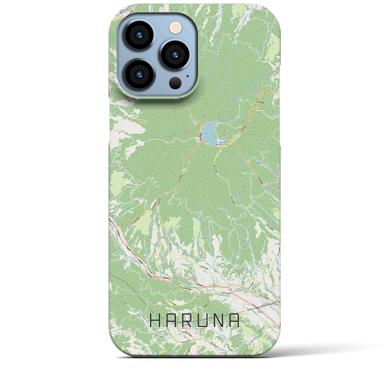 【榛名(群馬県)】地図柄iPhoneケース(バックカバータイプ)