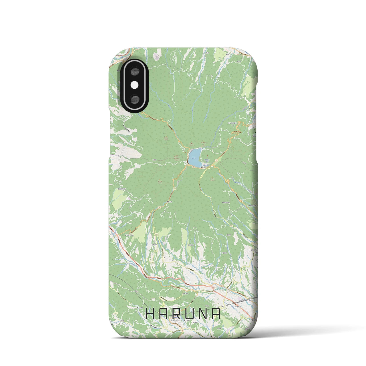 【榛名(群馬県)】地図柄iPhoneケース(バックカバータイプ)