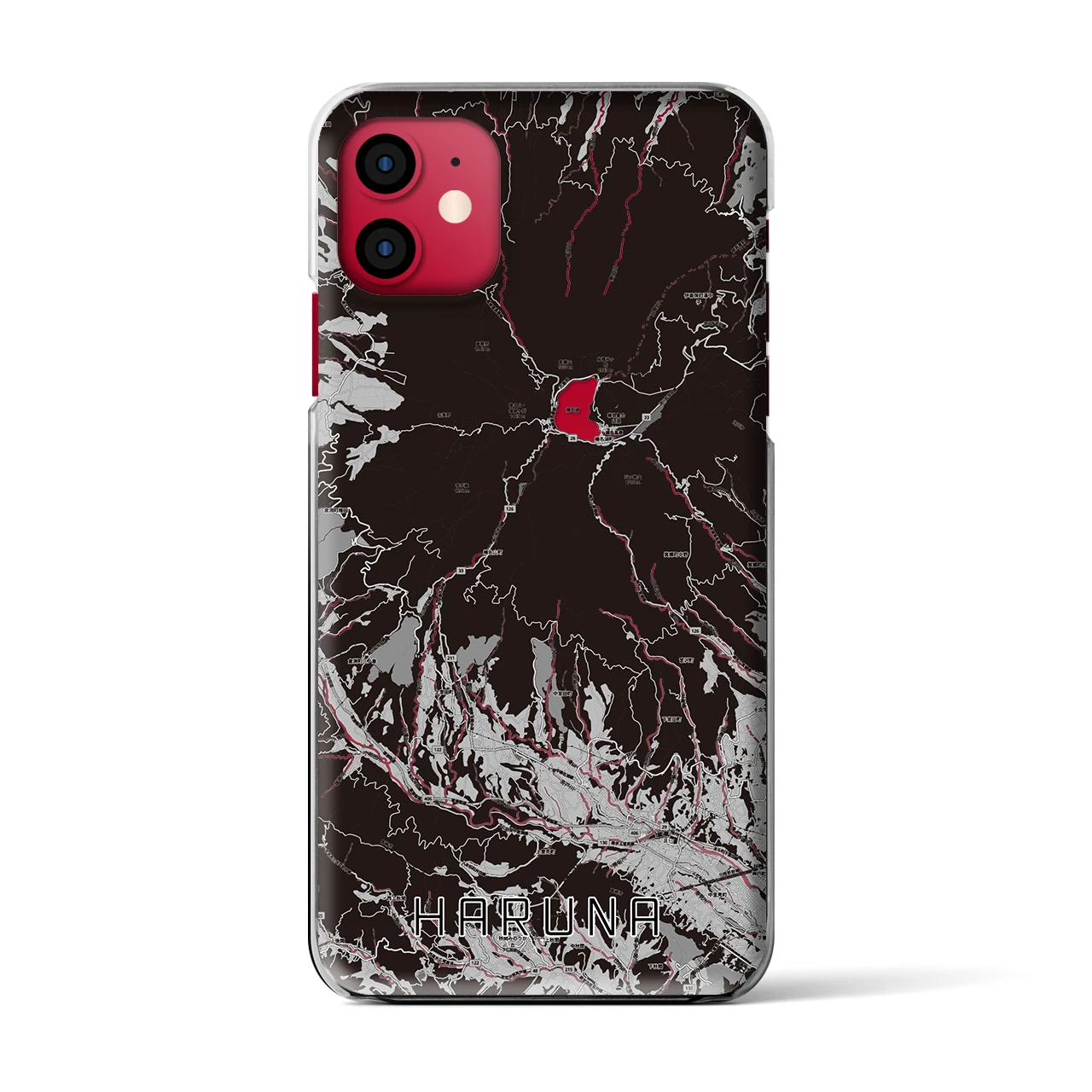 【榛名(群馬県)】地図柄iPhoneケース(クリアタイプ)