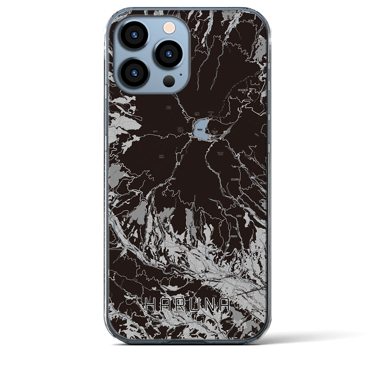 【榛名(群馬県)】地図柄iPhoneケース(クリアタイプ)