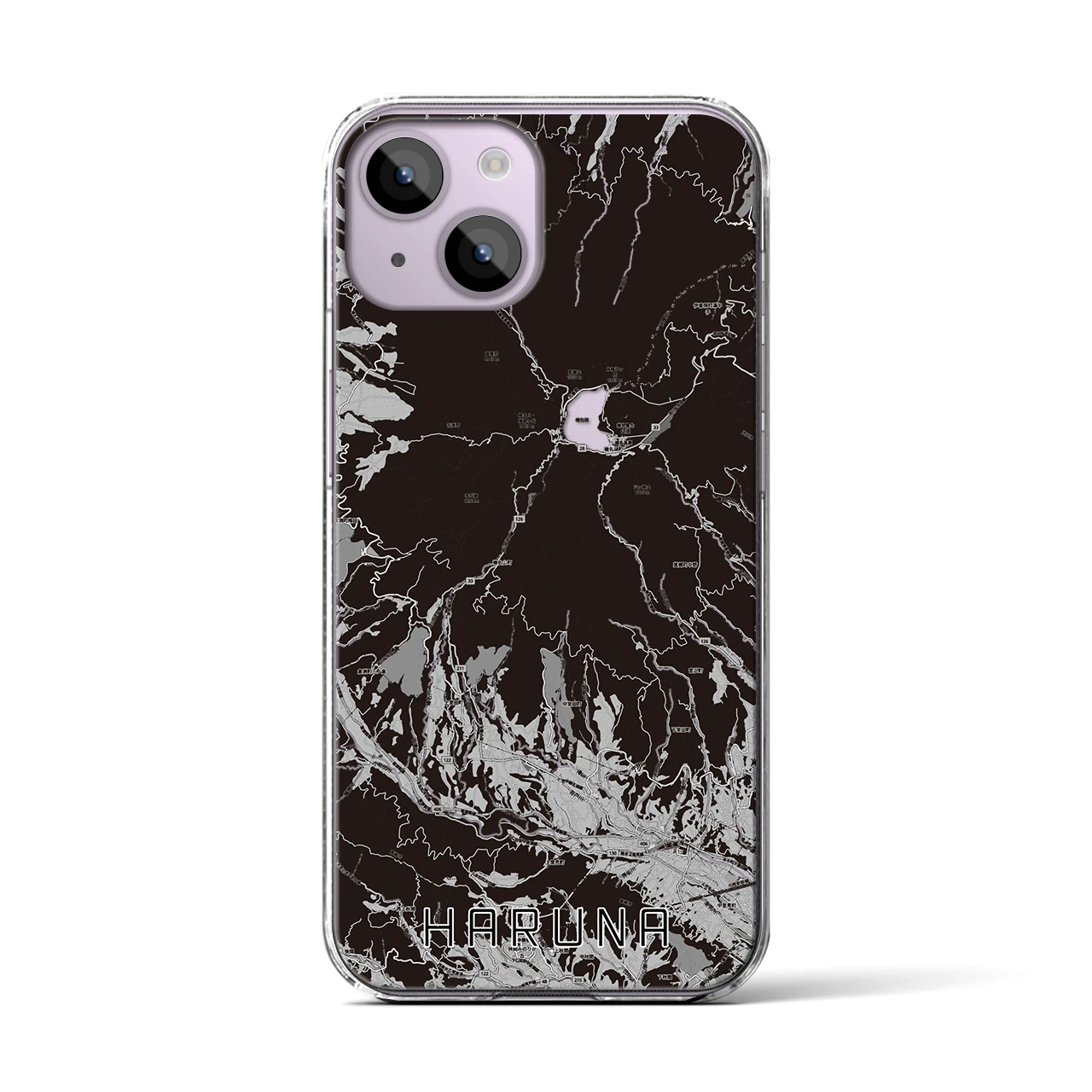 【榛名(群馬県)】地図柄iPhoneケース(クリアタイプ)