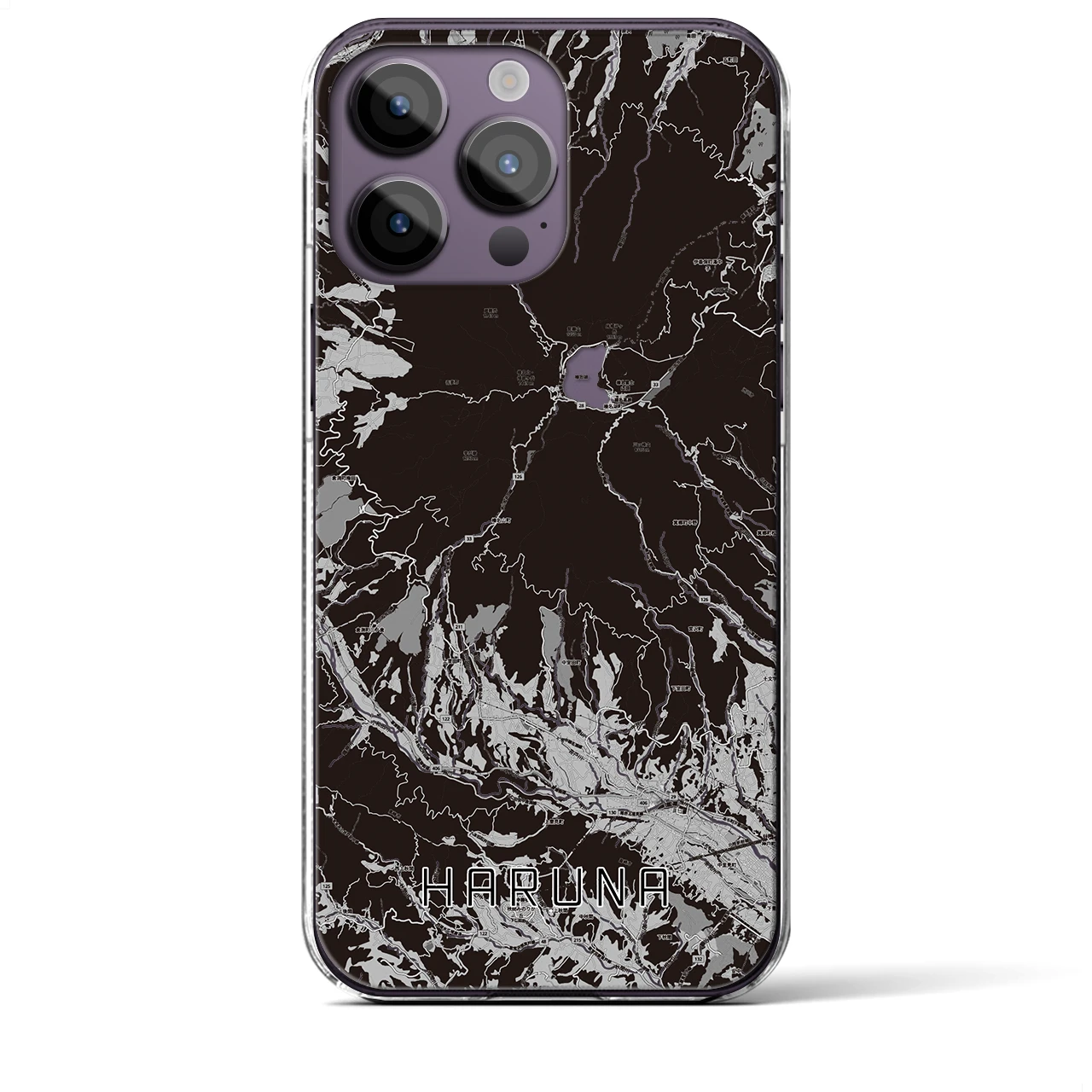 【榛名(群馬県)】地図柄iPhoneケース(クリアタイプ)