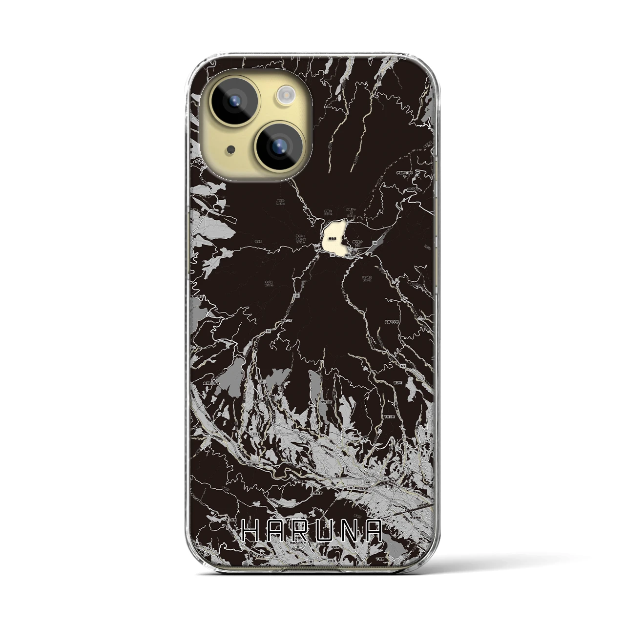 【榛名(群馬県)】地図柄iPhoneケース(クリアタイプ)