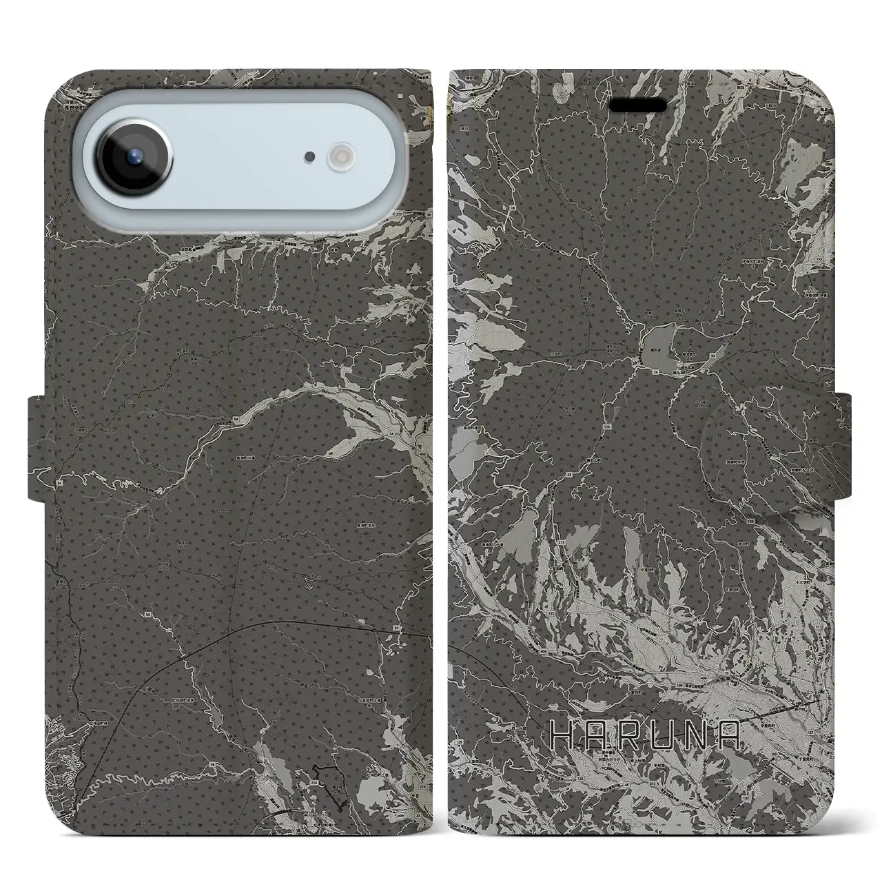 【榛名(群馬県)】地図柄iPhoneケース(手帳タイプ)