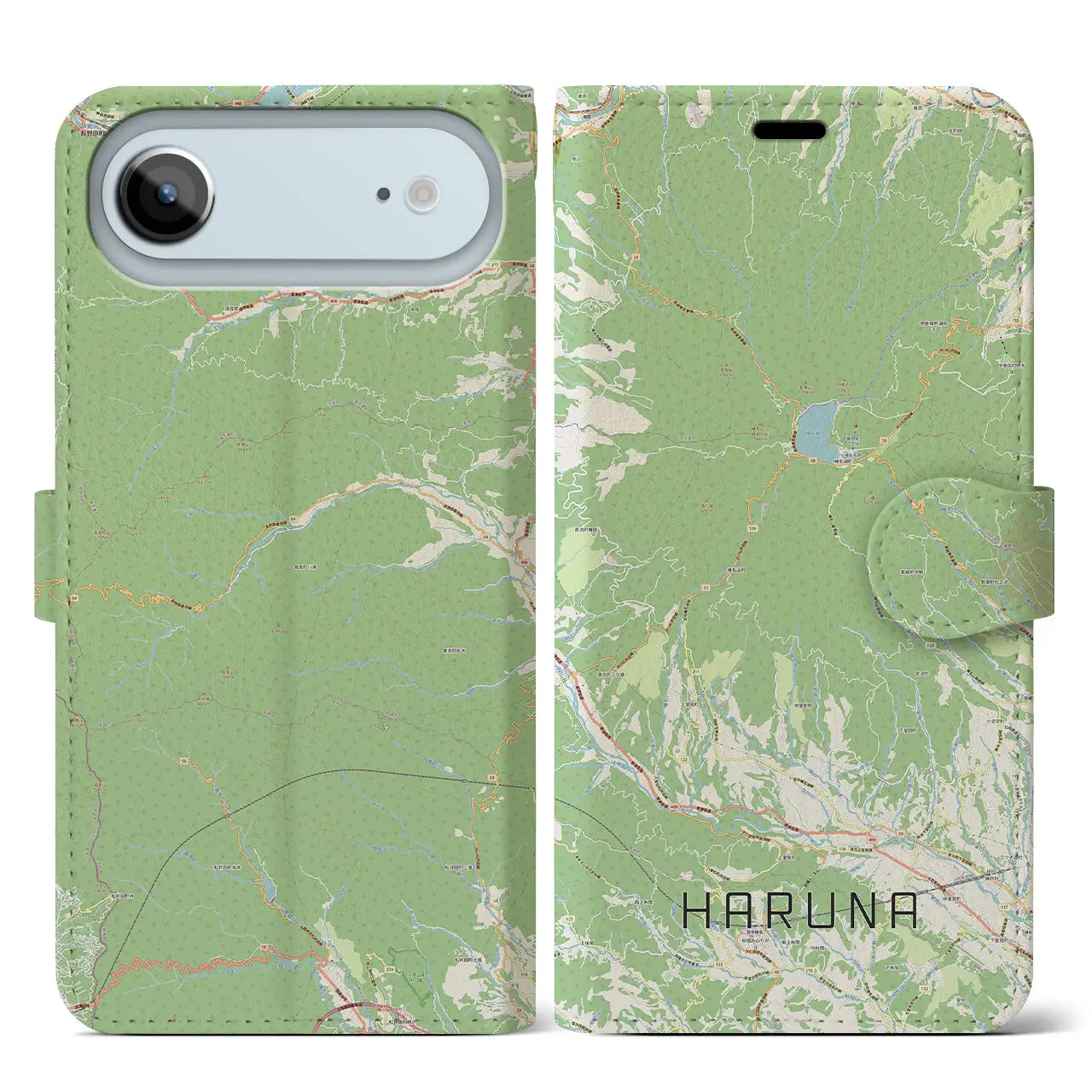 【榛名(群馬県)】地図柄iPhoneケース(手帳タイプ)