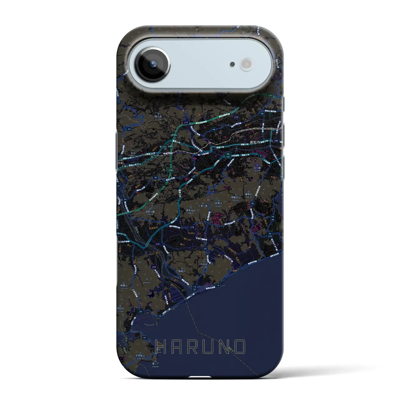 【春野(高知県)】地図柄iPhoneケース(バックカバータイプ)