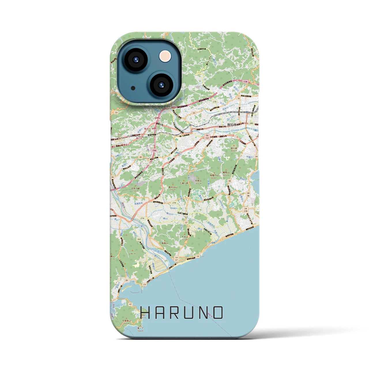 【春野(高知県)】地図柄iPhoneケース(バックカバータイプ)