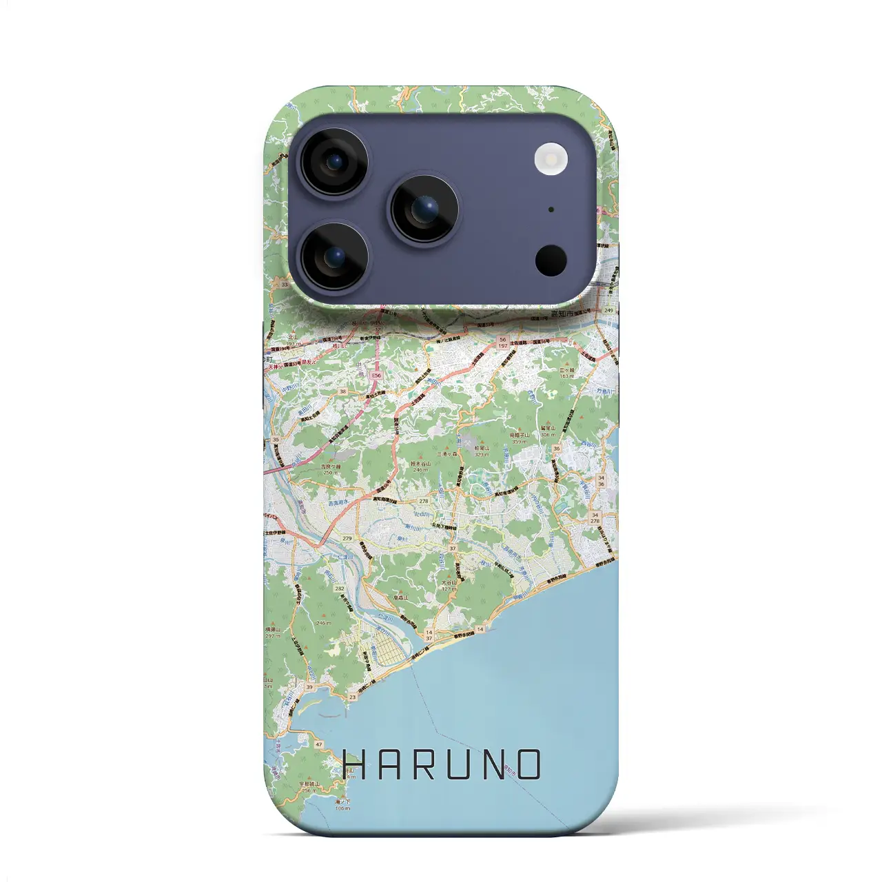 【春野(高知県)】地図柄iPhoneケース(バックカバータイプ)