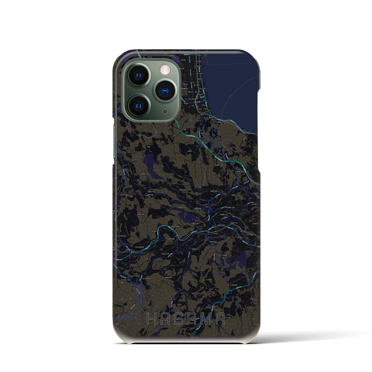 【挾間(大分県)】地図柄iPhoneケース(バックカバータイプ)