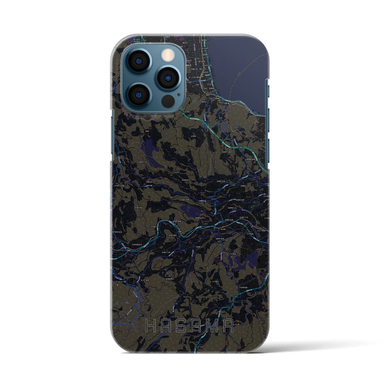 【挾間(大分県)】地図柄iPhoneケース(バックカバータイプ)