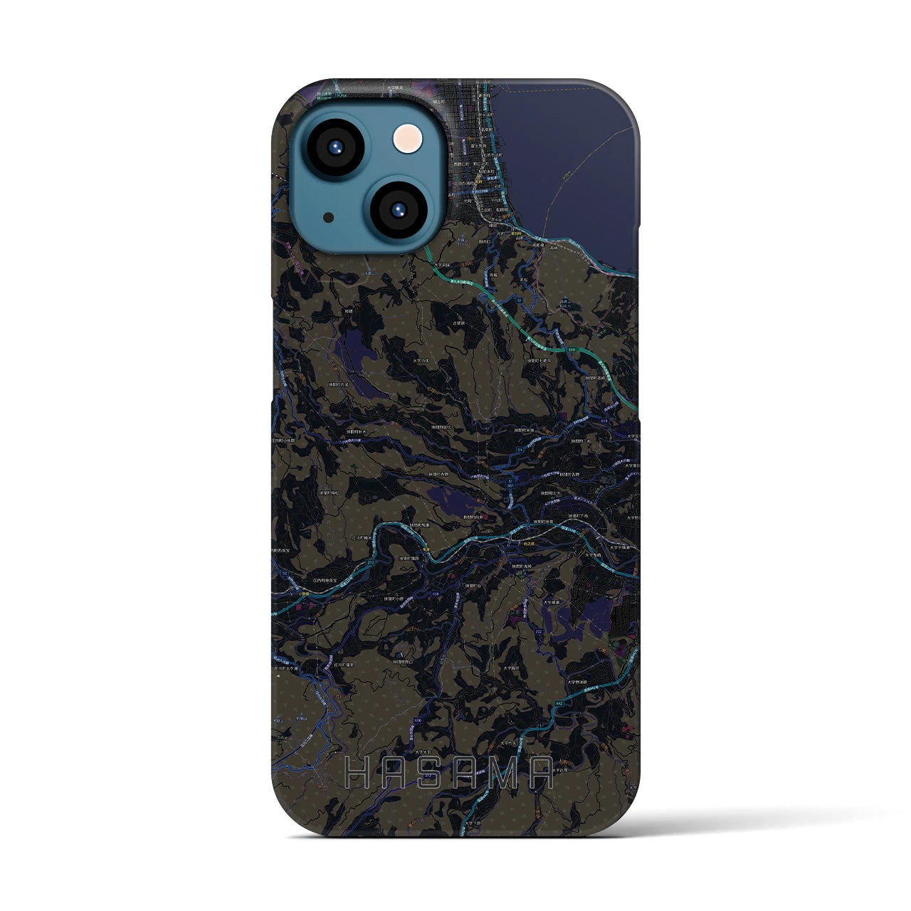 【挾間(大分県)】地図柄iPhoneケース(バックカバータイプ)