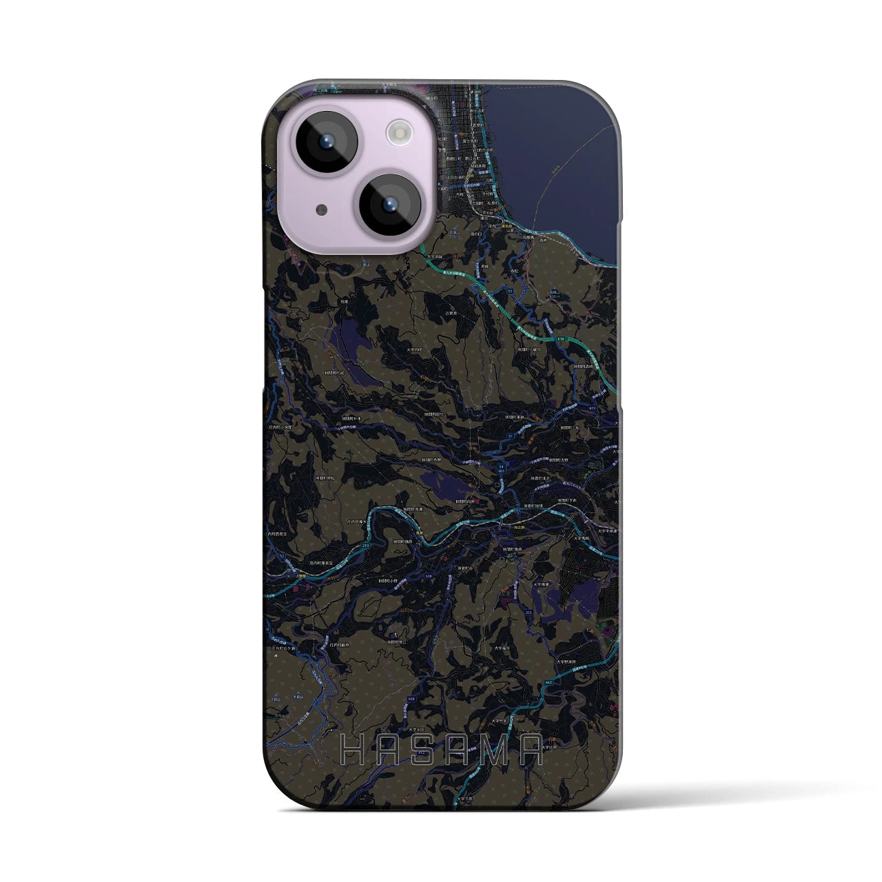 【挾間(大分県)】地図柄iPhoneケース(バックカバータイプ)