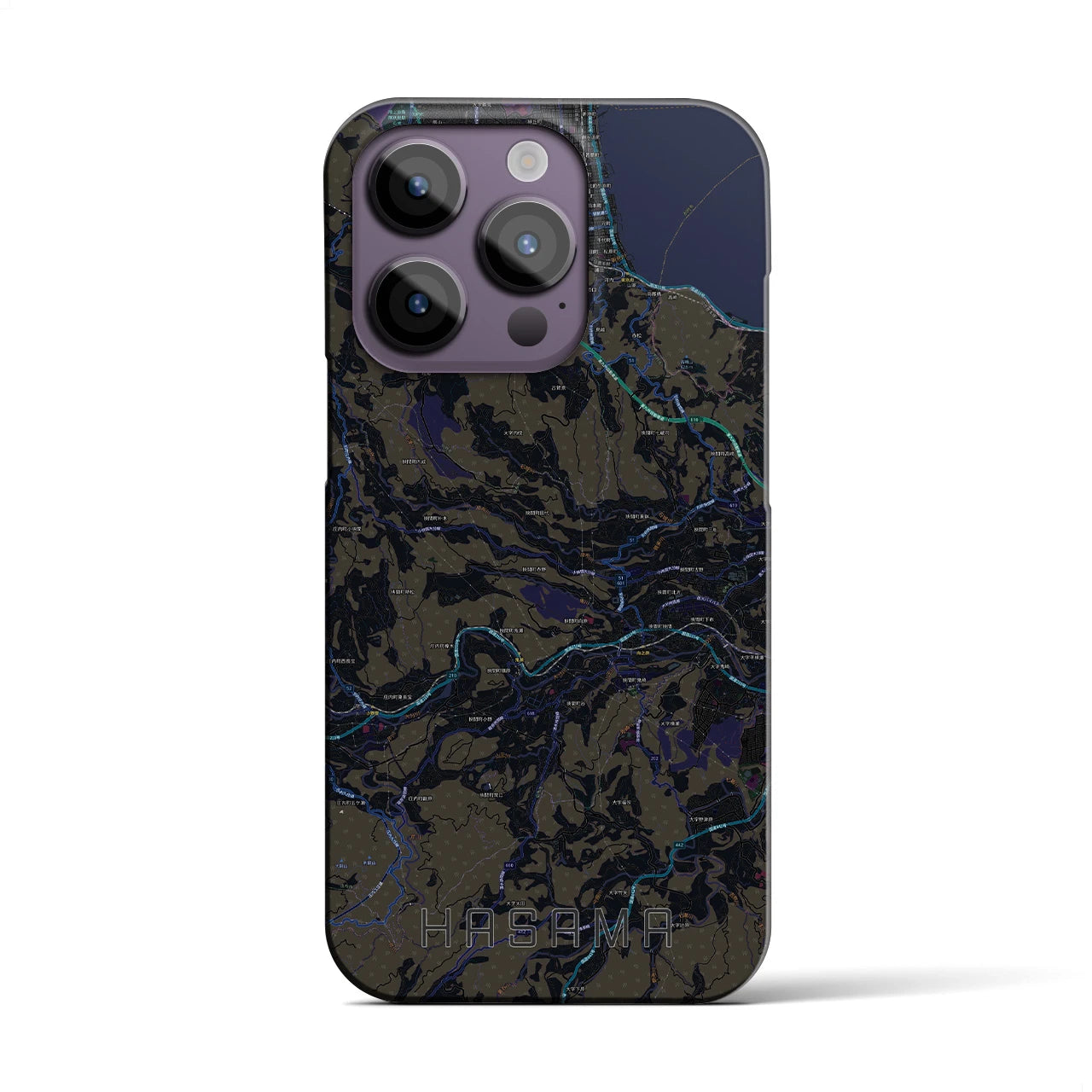 【挾間(大分県)】地図柄iPhoneケース(バックカバータイプ)