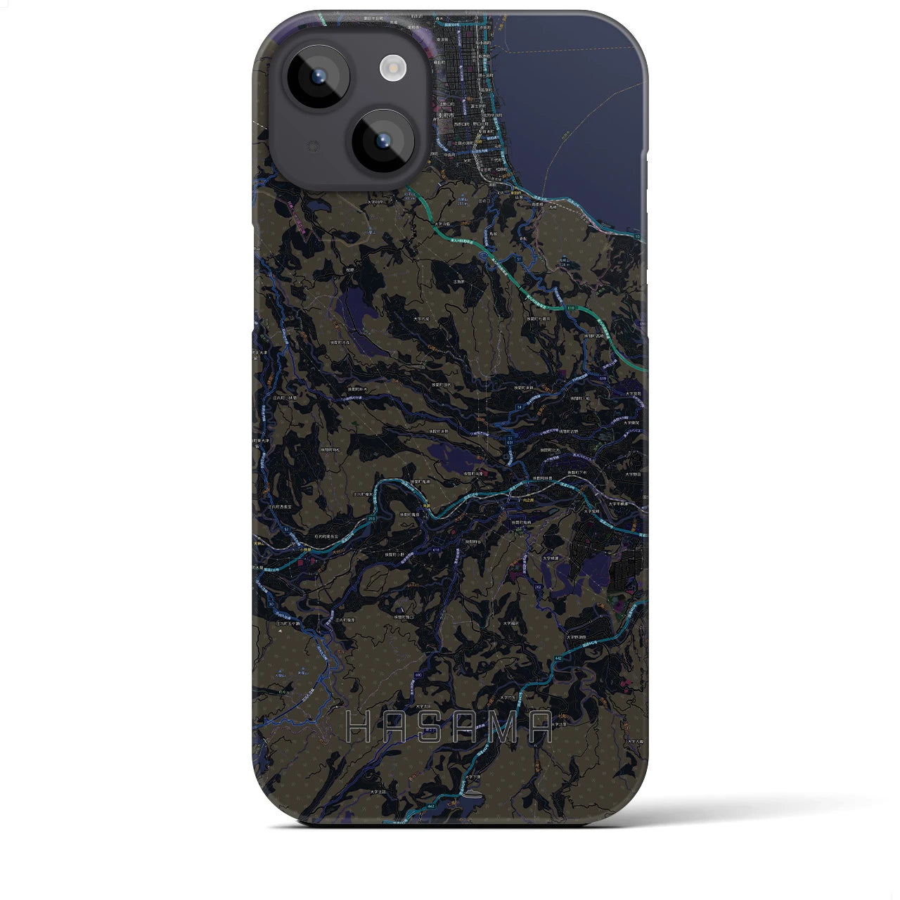 【挾間(大分県)】地図柄iPhoneケース(バックカバータイプ)