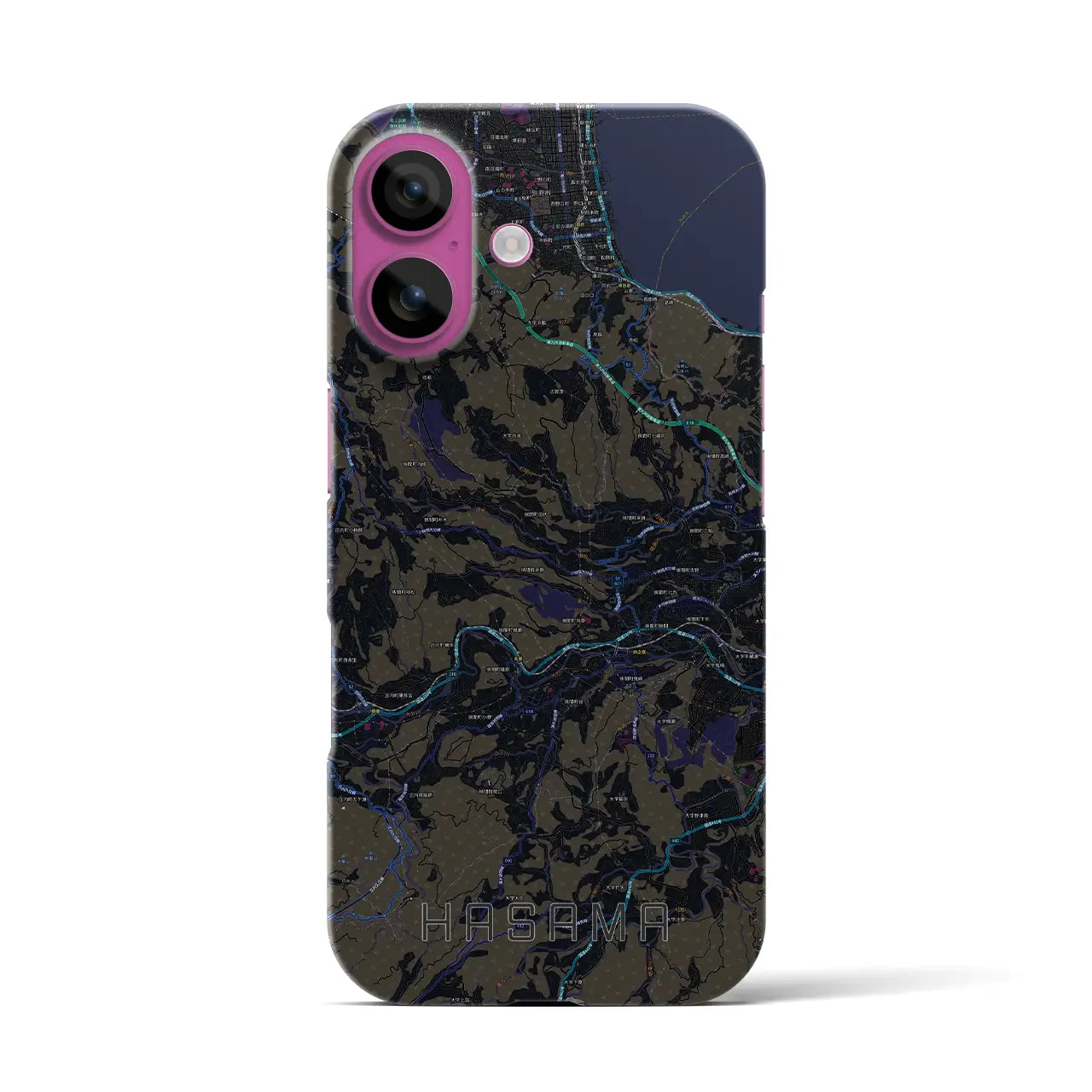 【挾間(大分県)】地図柄iPhoneケース(バックカバータイプ)