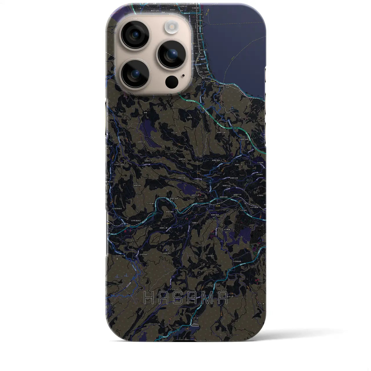 【挾間(大分県)】地図柄iPhoneケース(バックカバータイプ)