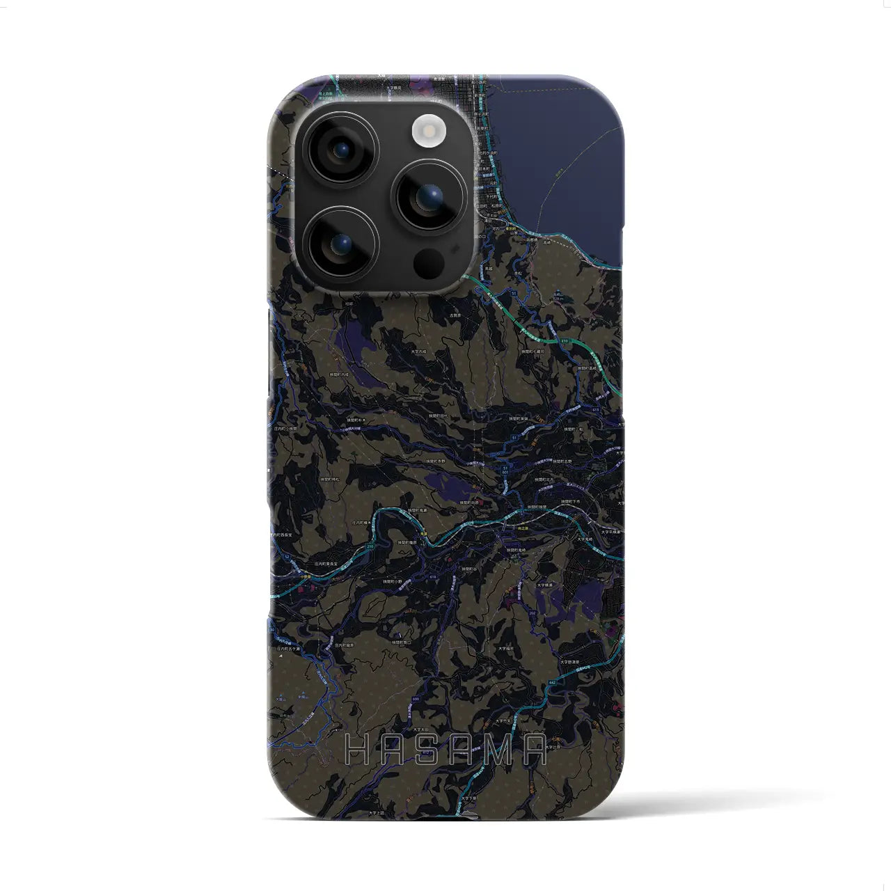 【挾間(大分県)】地図柄iPhoneケース(バックカバータイプ)