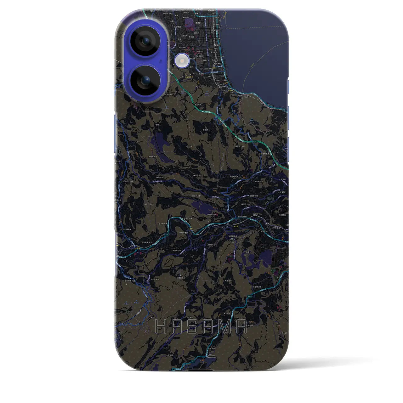 【挾間(大分県)】地図柄iPhoneケース(バックカバータイプ)