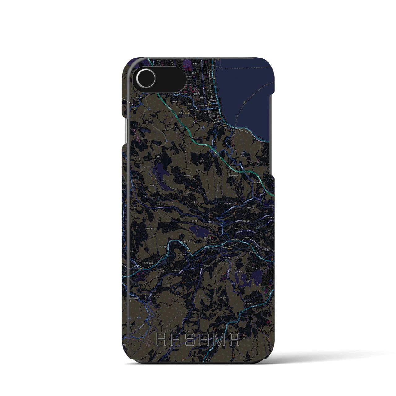 【挾間(大分県)】地図柄iPhoneケース(バックカバータイプ)