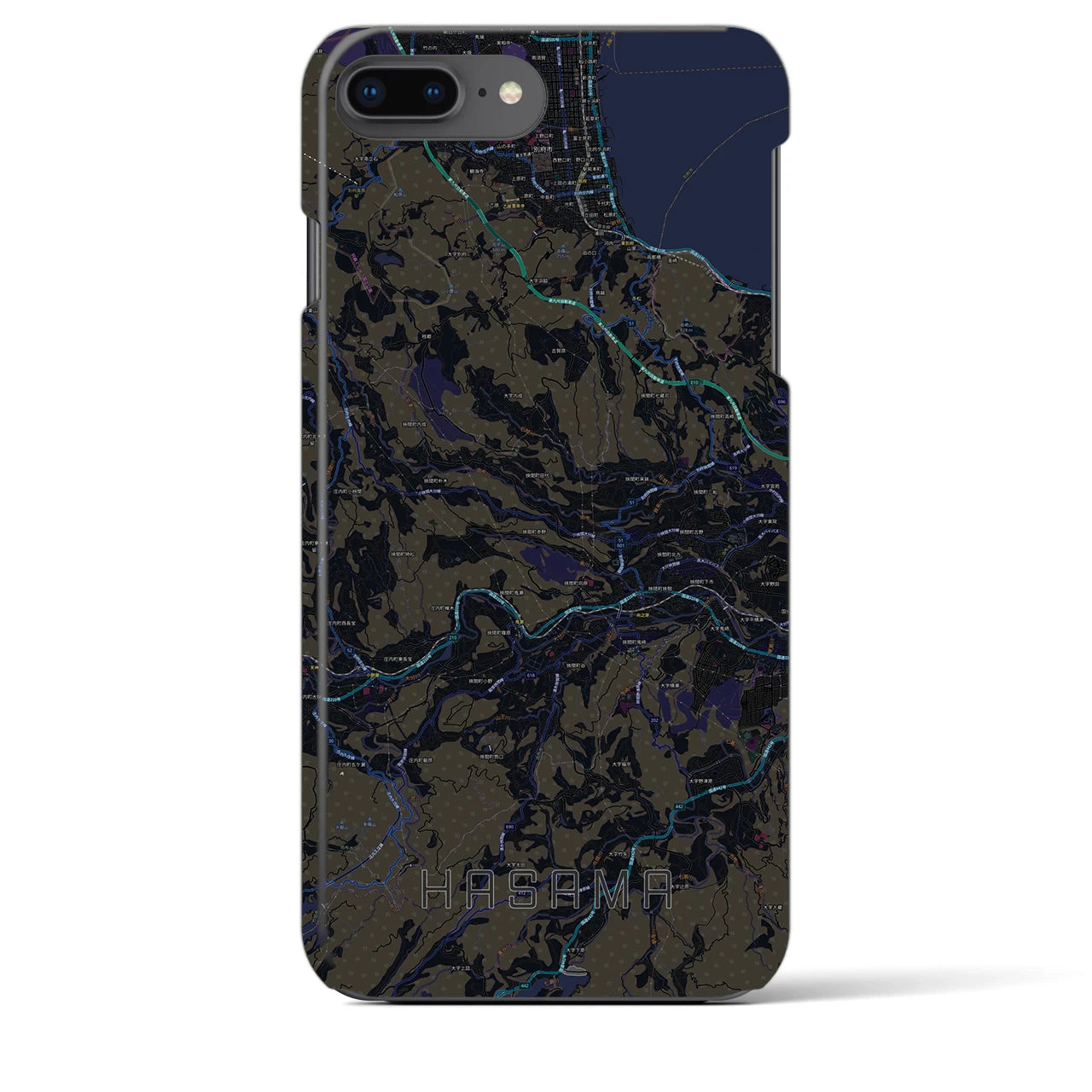 【挾間(大分県)】地図柄iPhoneケース(バックカバータイプ)