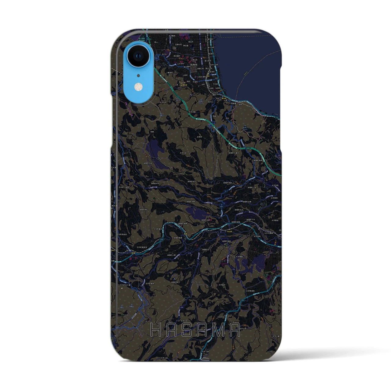 【挾間(大分県)】地図柄iPhoneケース(バックカバータイプ)