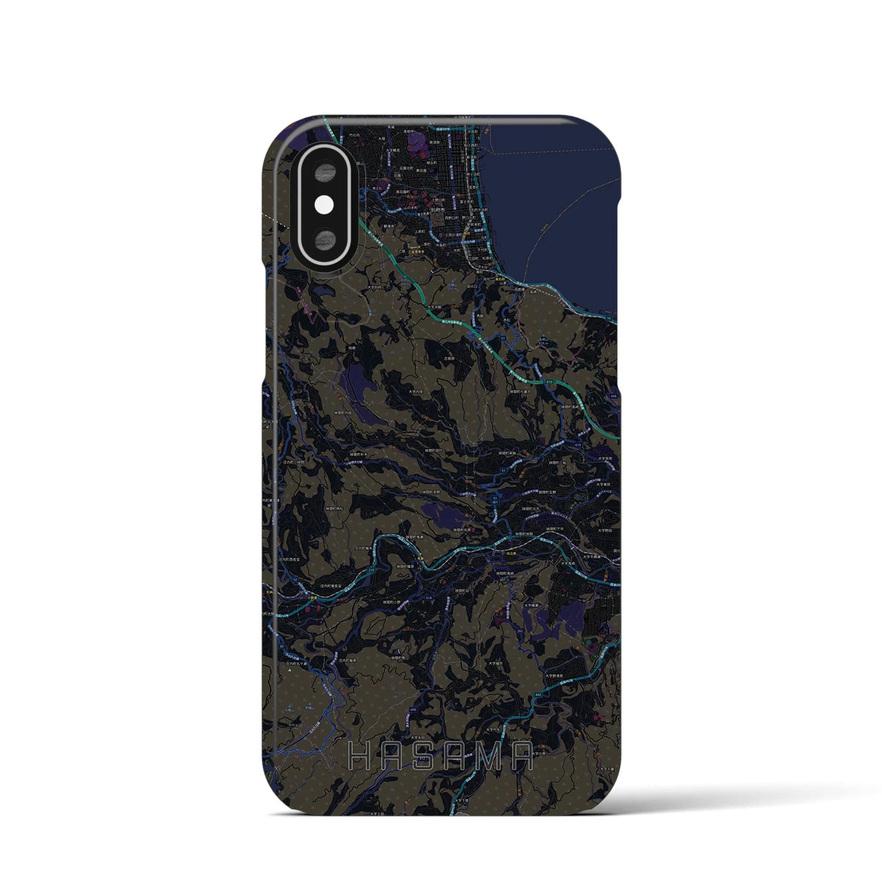 【挾間(大分県)】地図柄iPhoneケース(バックカバータイプ)