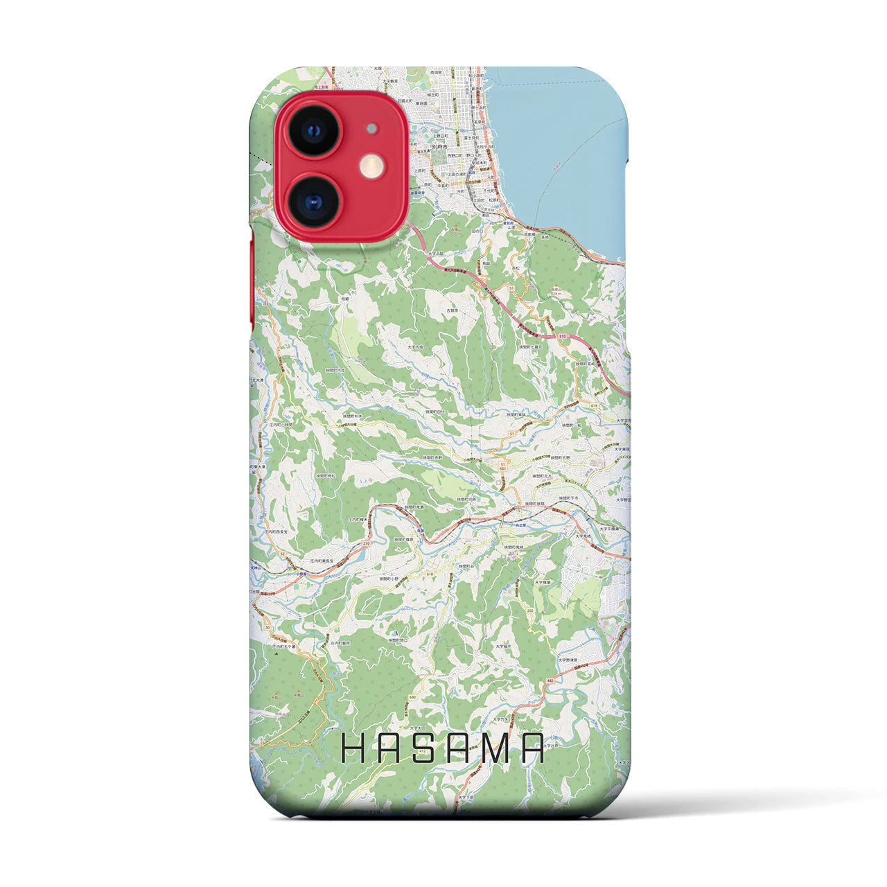 【挾間(大分県)】地図柄iPhoneケース(バックカバータイプ)