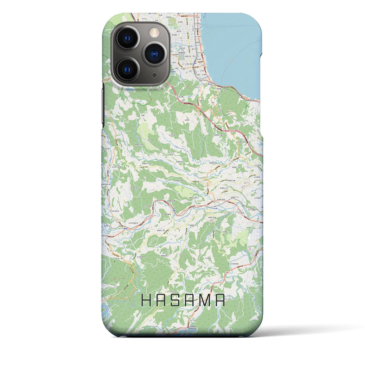 【挾間(大分県)】地図柄iPhoneケース(バックカバータイプ)