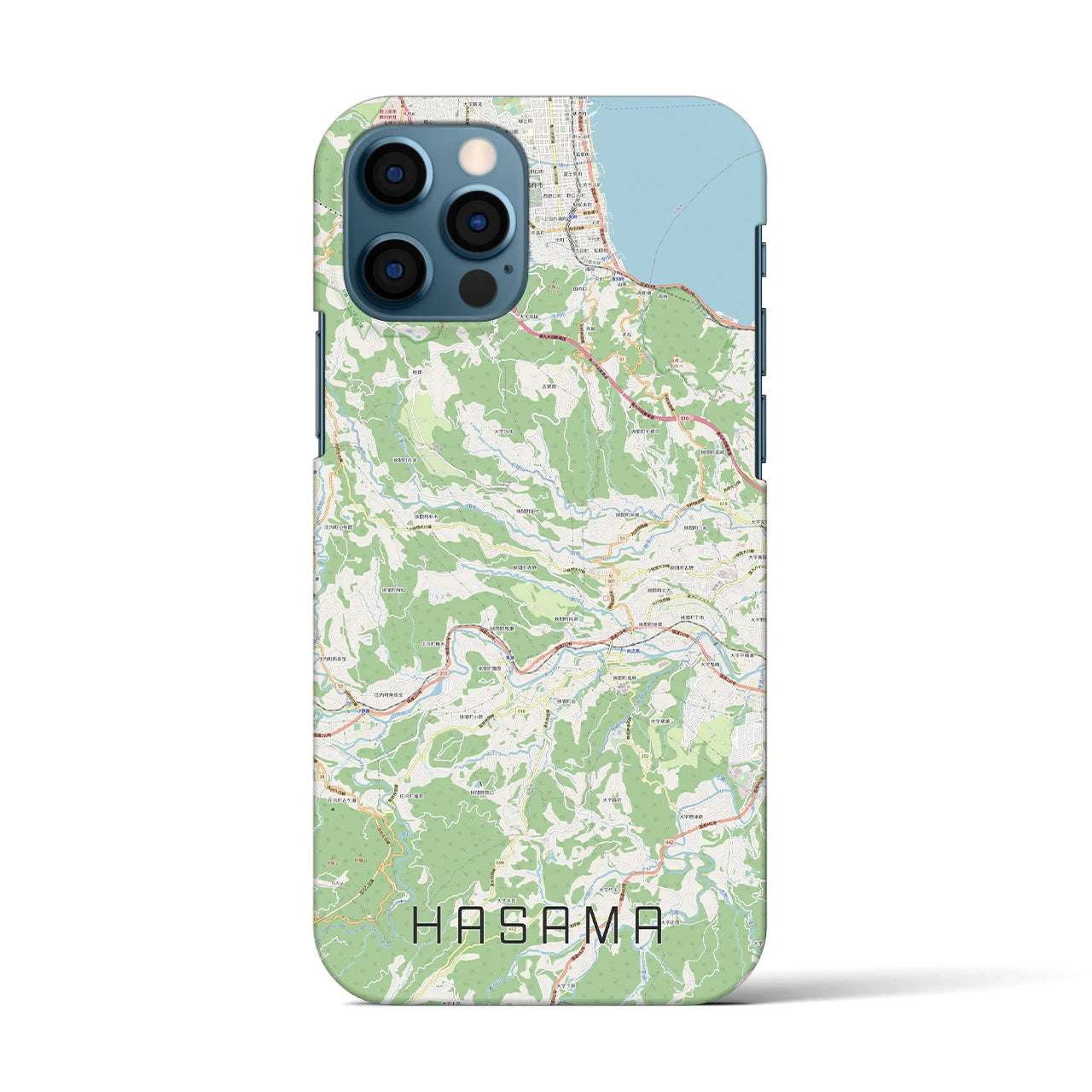 【挾間(大分県)】地図柄iPhoneケース(バックカバータイプ)