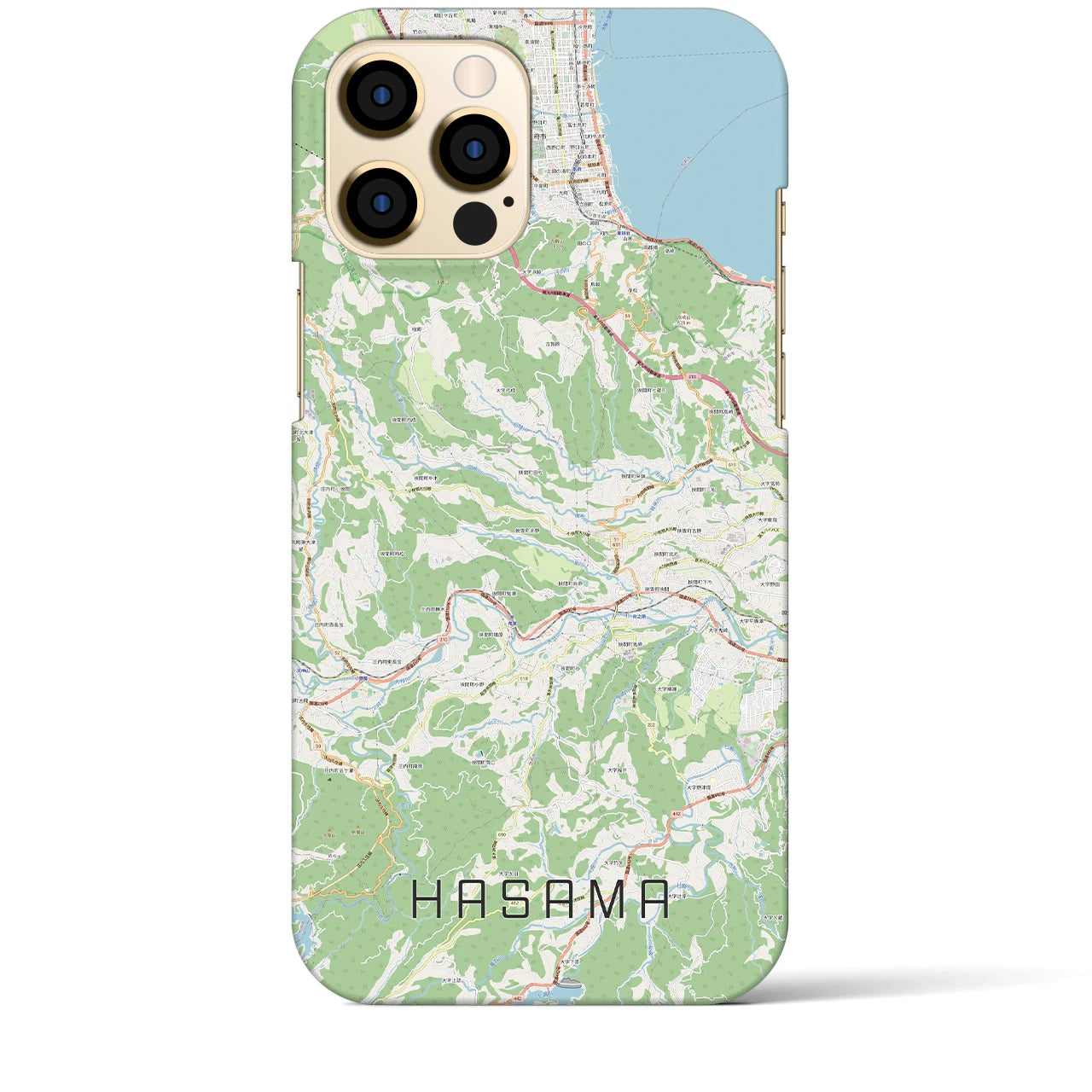 【挾間(大分県)】地図柄iPhoneケース(バックカバータイプ)