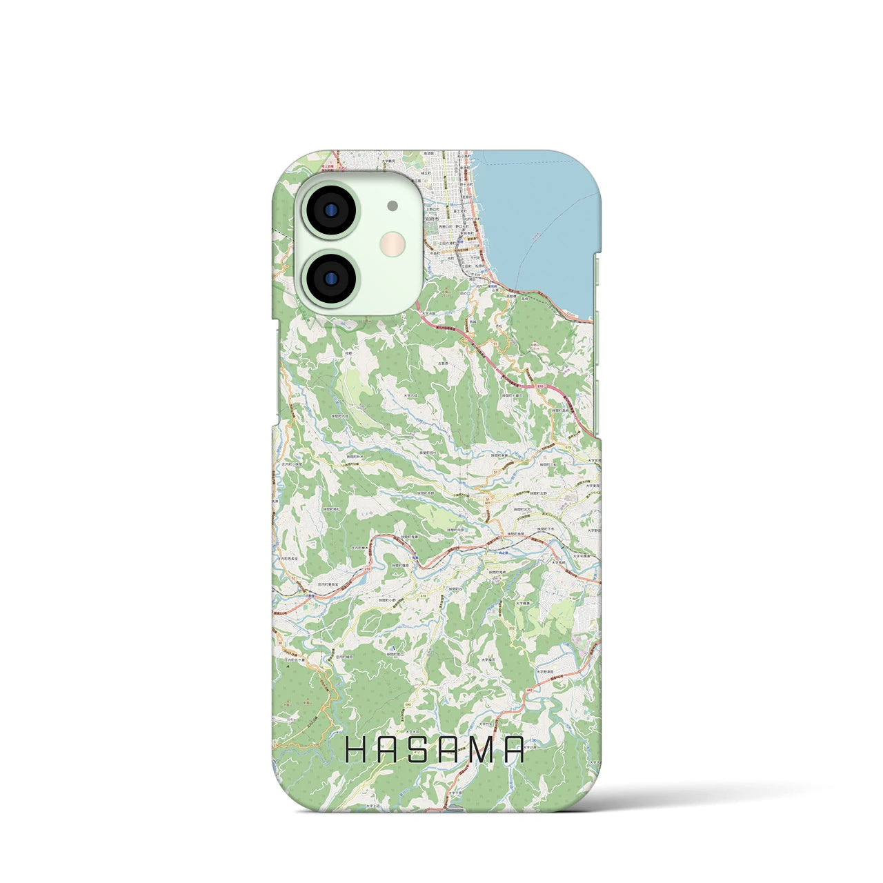 【挾間(大分県)】地図柄iPhoneケース(バックカバータイプ)