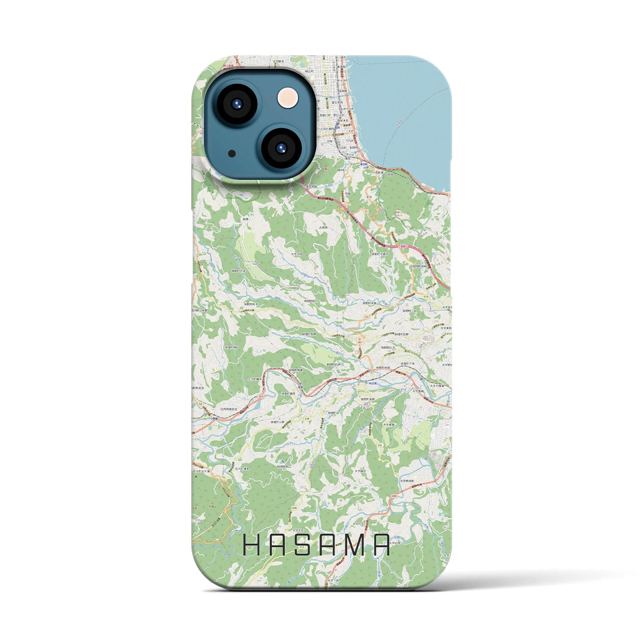 【挾間(大分県)】地図柄iPhoneケース(バックカバータイプ)