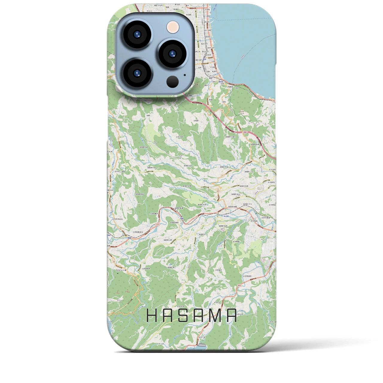 【挾間(大分県)】地図柄iPhoneケース(バックカバータイプ)