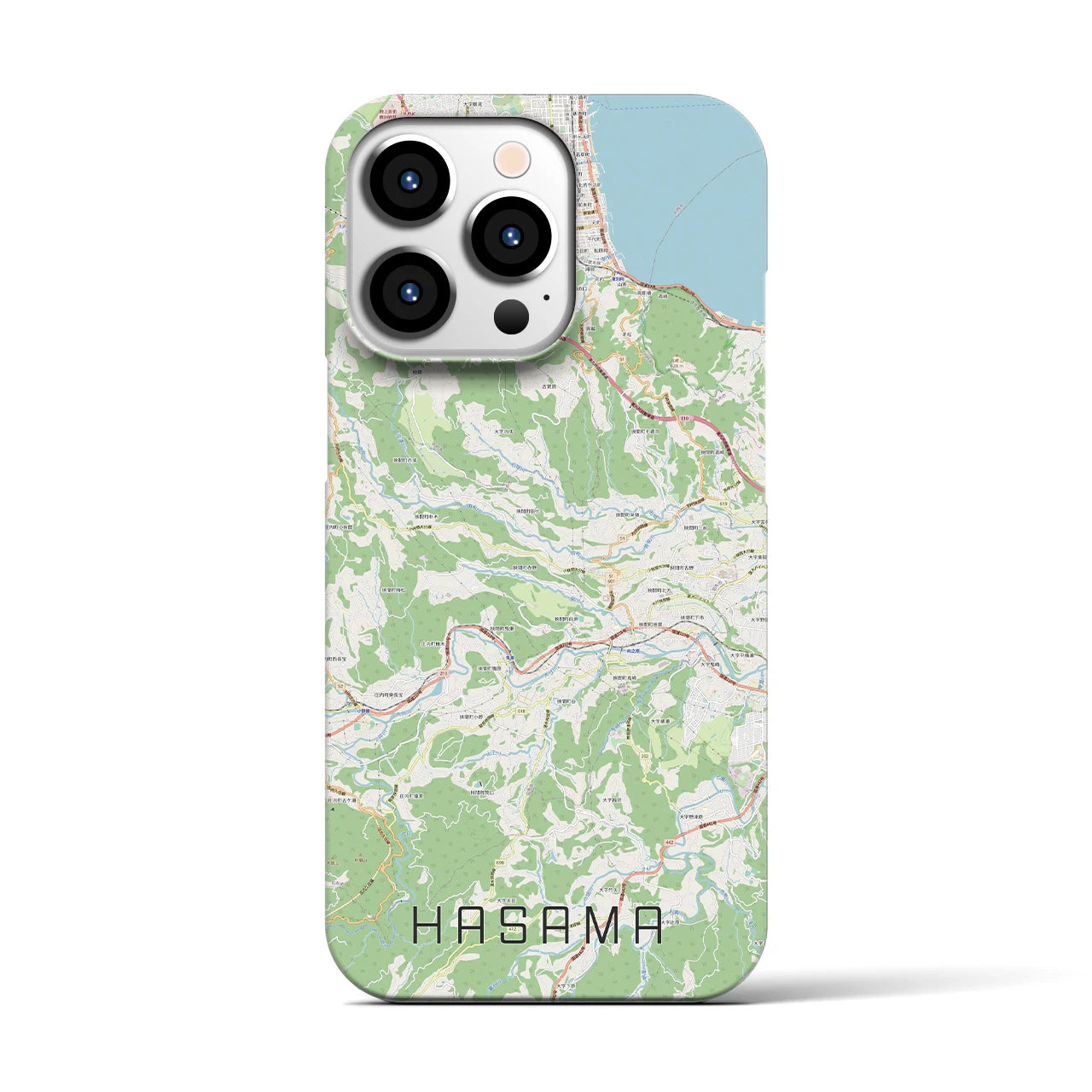 【挾間(大分県)】地図柄iPhoneケース(バックカバータイプ)