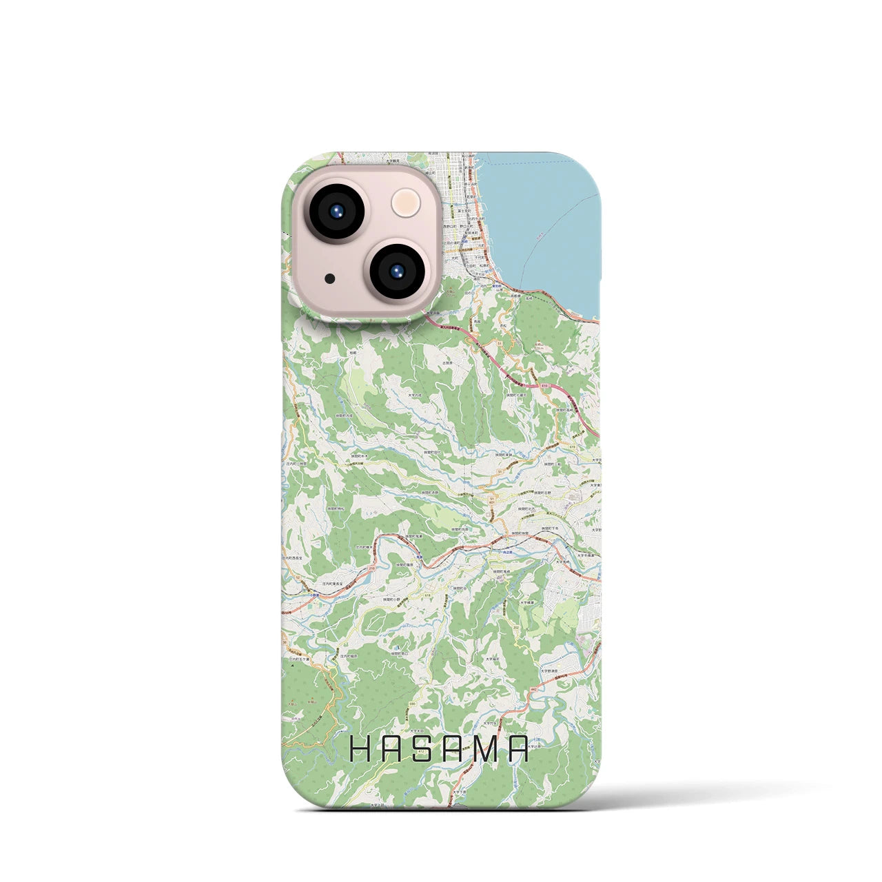 【挾間(大分県)】地図柄iPhoneケース(バックカバータイプ)
