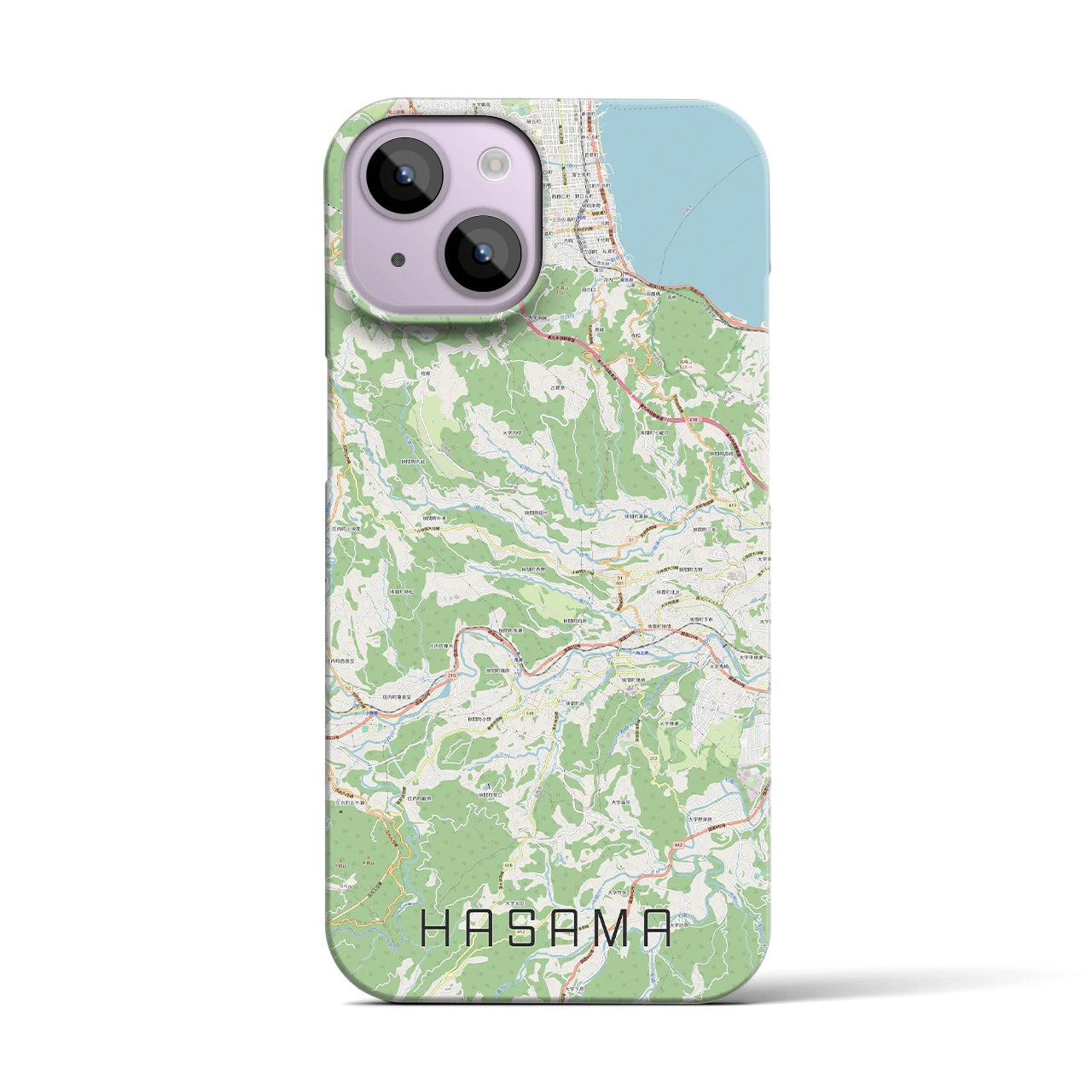 【挾間(大分県)】地図柄iPhoneケース(バックカバータイプ)