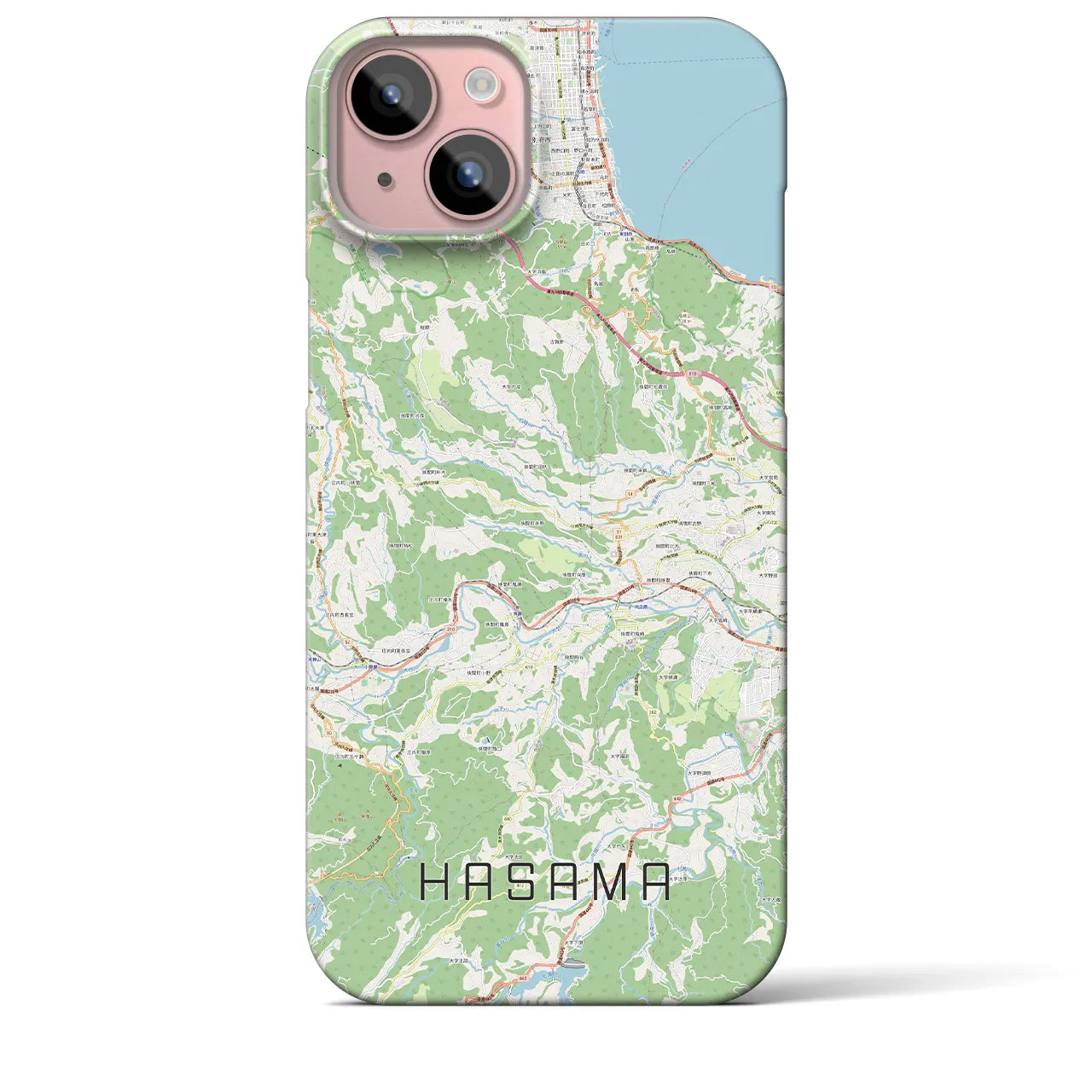 【挾間(大分県)】地図柄iPhoneケース(バックカバータイプ)