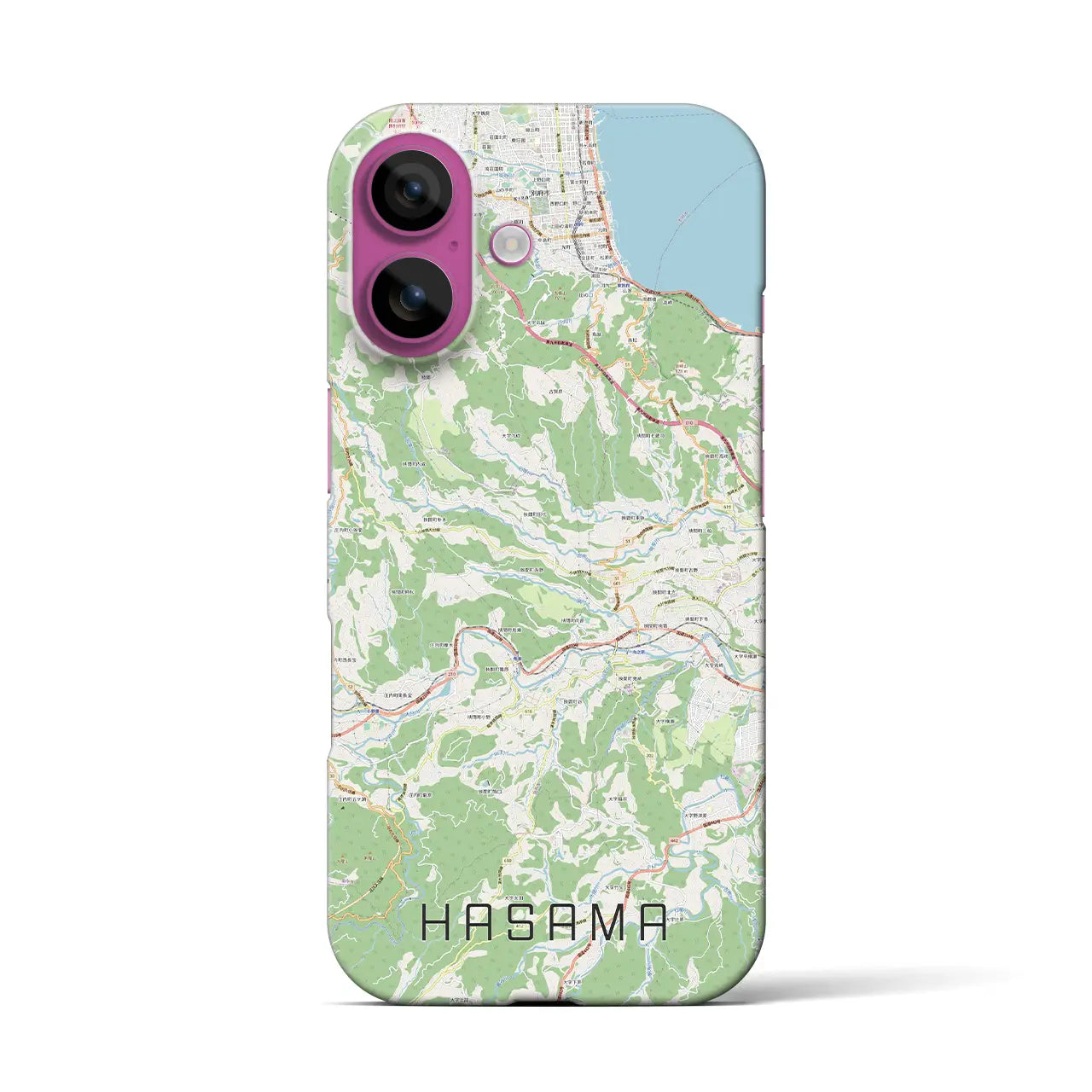 【挾間(大分県)】地図柄iPhoneケース(バックカバータイプ)