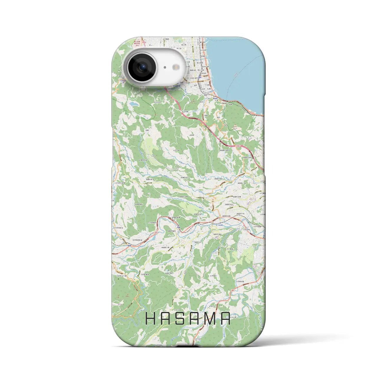 【挾間(大分県)】地図柄iPhoneケース(バックカバータイプ)