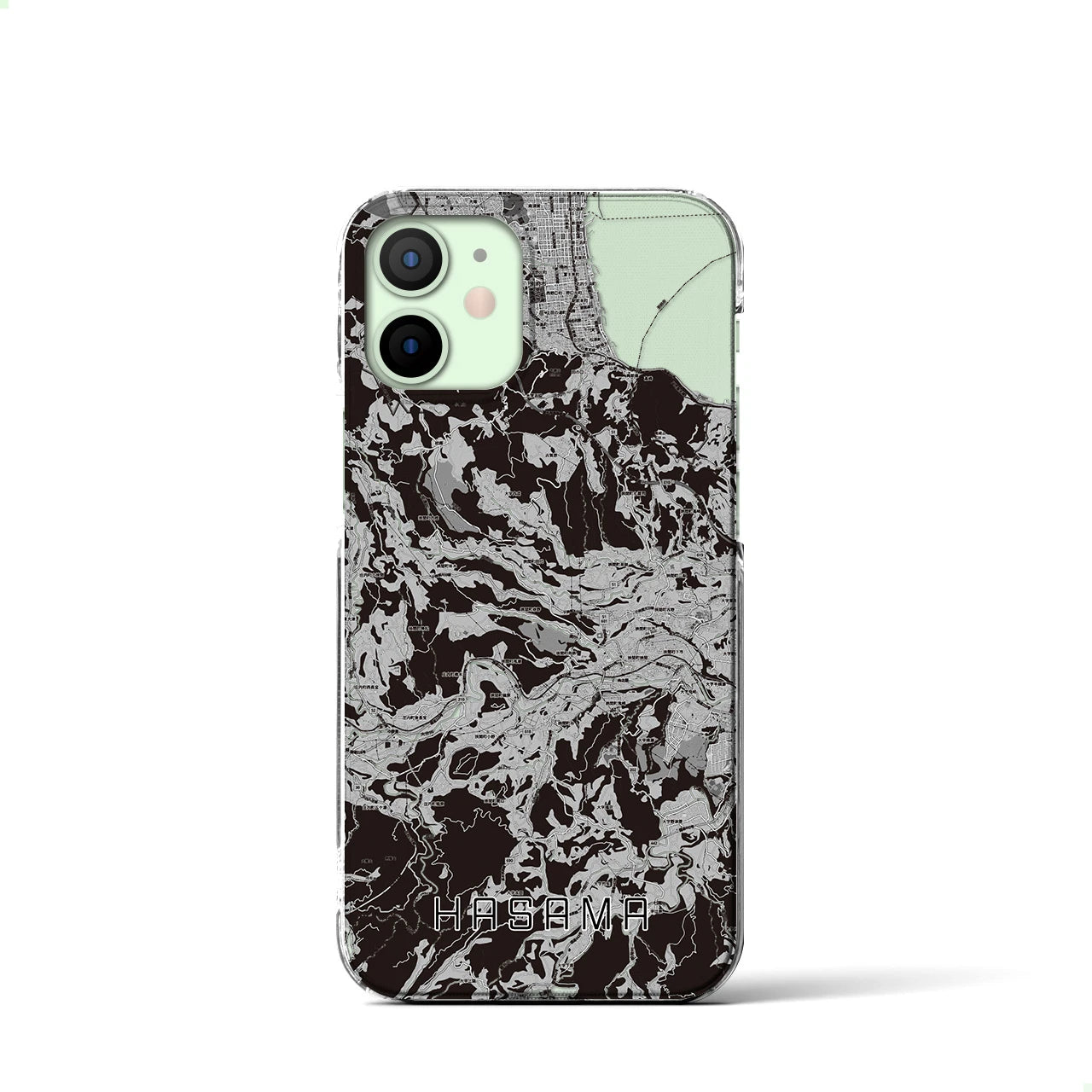 【挾間(大分県)】地図柄iPhoneケース(クリアタイプ)