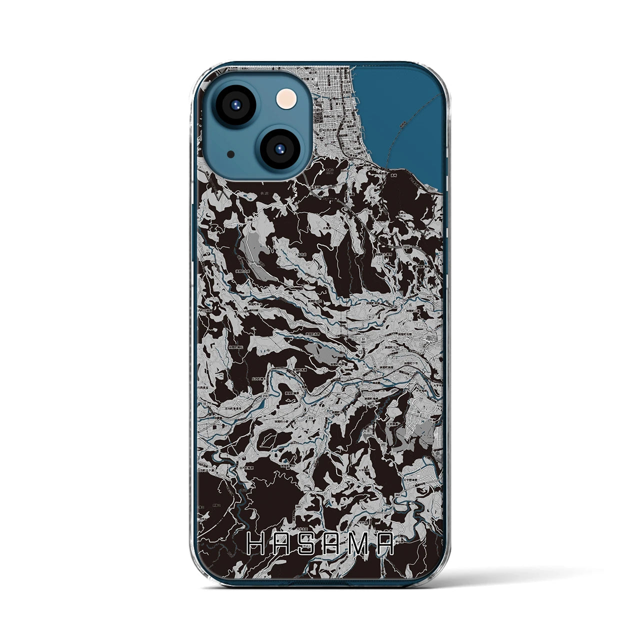 【挾間(大分県)】地図柄iPhoneケース(クリアタイプ)