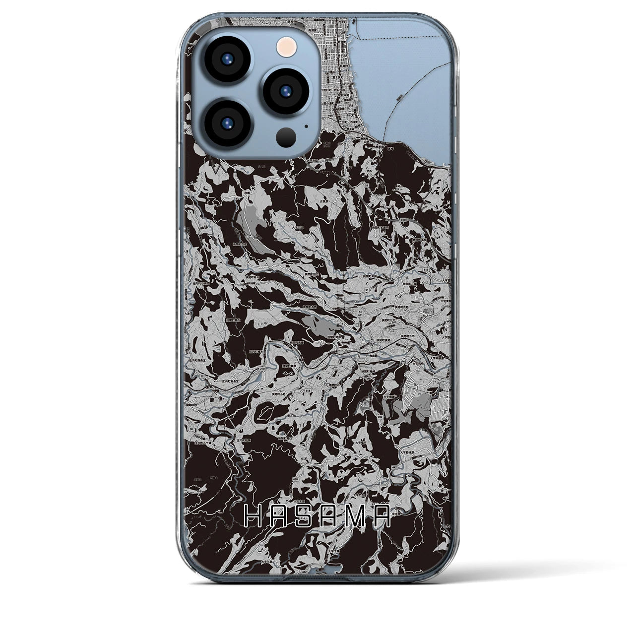 【挾間(大分県)】地図柄iPhoneケース(クリアタイプ)