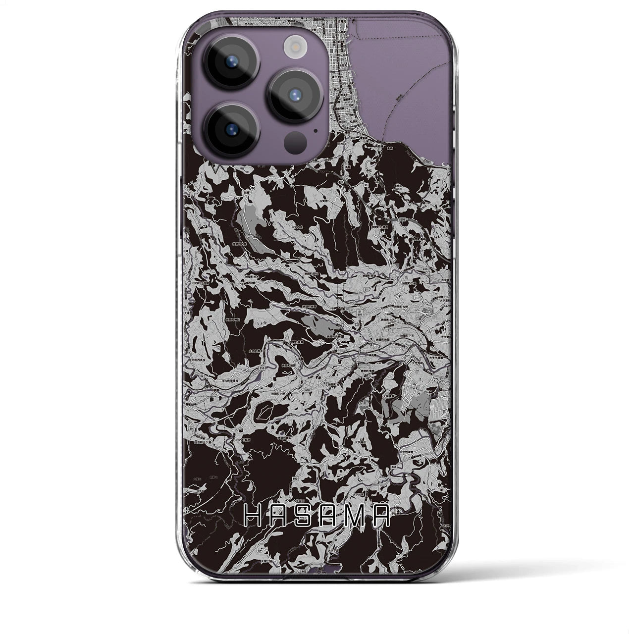 【挾間(大分県)】地図柄iPhoneケース(クリアタイプ)