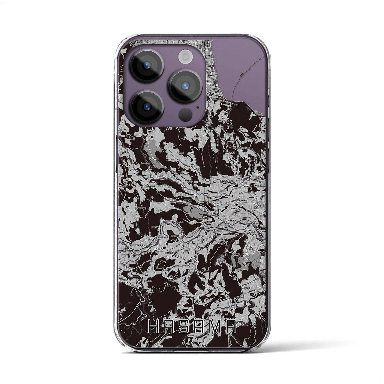 【挾間(大分県)】地図柄iPhoneケース(クリアタイプ)