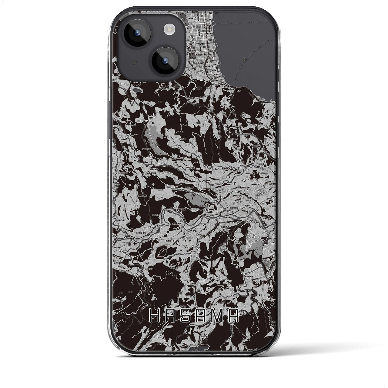 【挾間(大分県)】地図柄iPhoneケース(クリアタイプ)