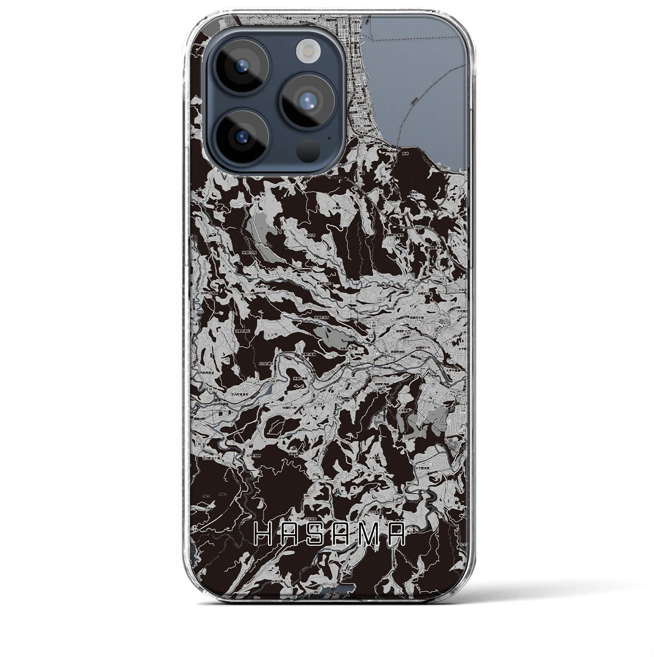 【挾間(大分県)】地図柄iPhoneケース(クリアタイプ)